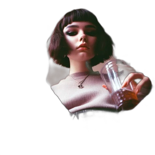 bottle, face, dress, robot transparent PNG cut-out