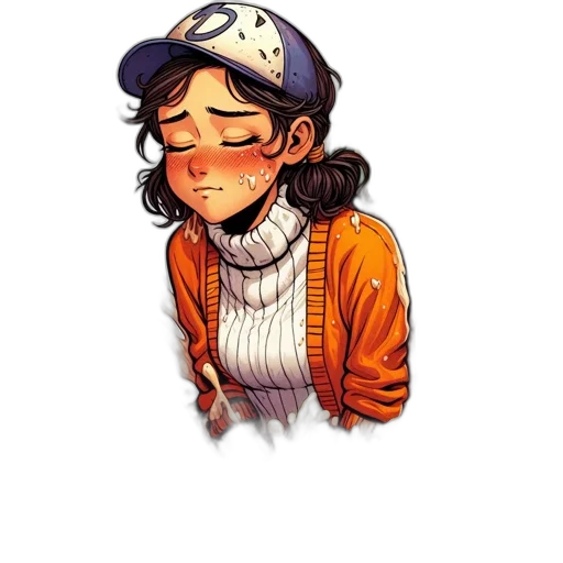 jacket, hat, face, staff transparent PNG cut-out