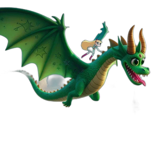 dragon, creature, animal, staff transparent PNG cut-out