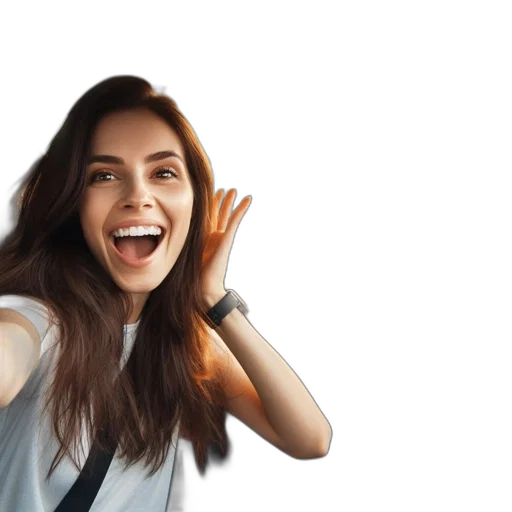 face, photorealistic, young, woman transparent PNG cut-out