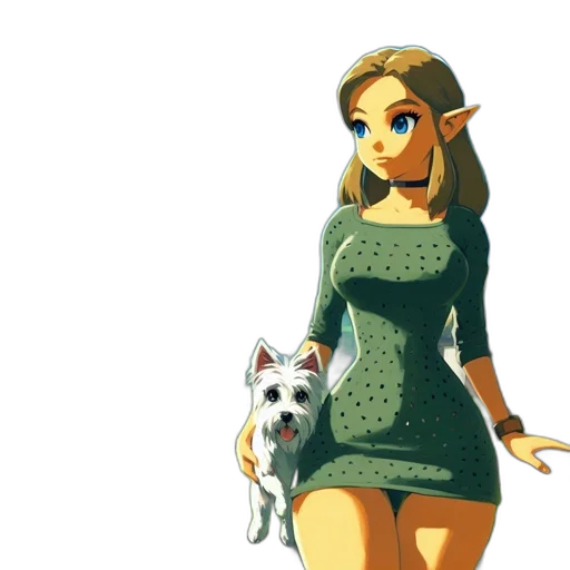 dress, animal, concept art, pixel art transparent PNG cut-out