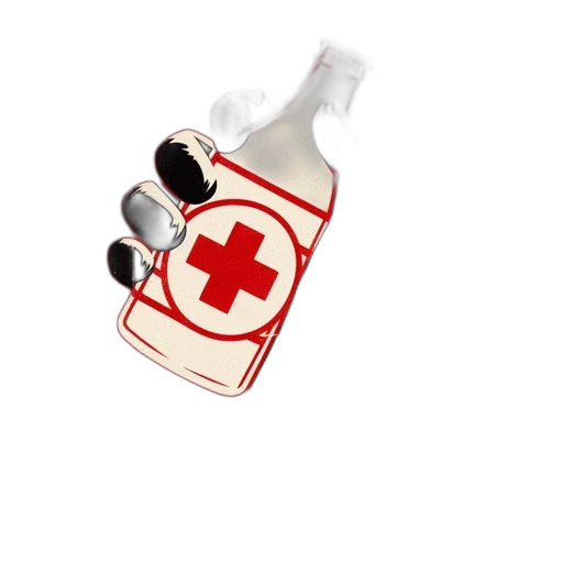 bottle, 3d render, vintage-style, poster transparent PNG cut-out