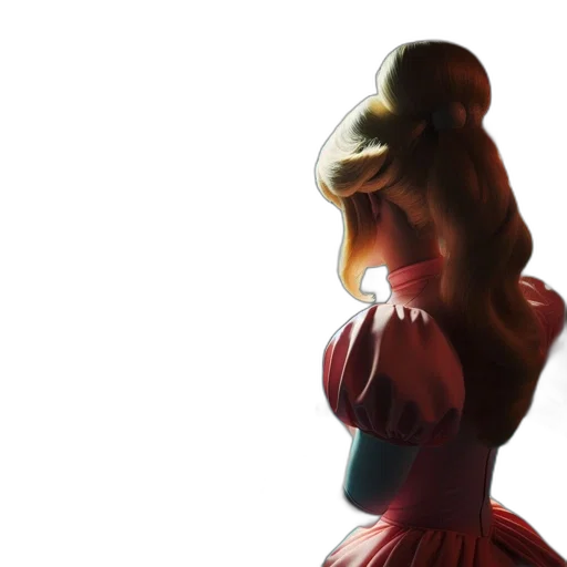 dress, hair, concept art, 3d render transparent PNG cut-out