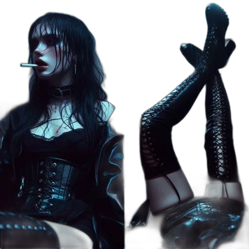 shoes, concept art, cyberpunk, 3d render transparent PNG cut-out