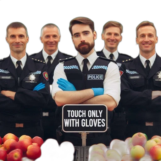 staff, five, police, officers transparent PNG cut-out