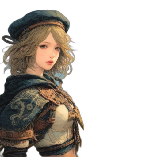 hat, staff, face, sword transparent PNG cut-out