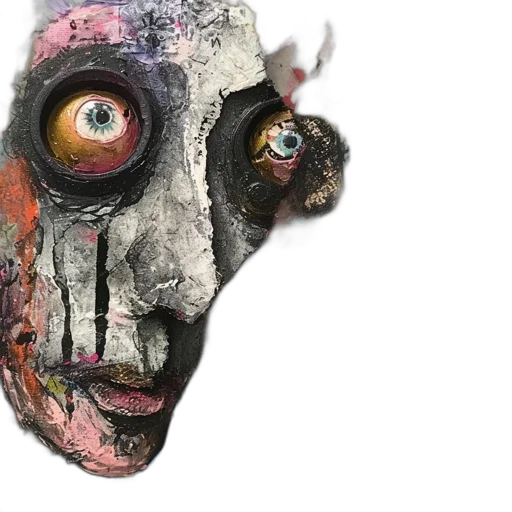 mask, face, creature, watercolor transparent PNG cut-out