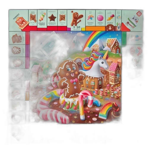 snow, fog, candy-themed, monopoly-style transparent PNG cut-out