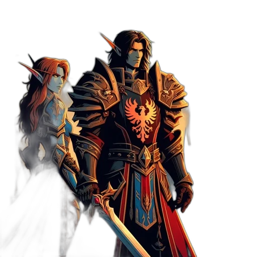 sword, staff, weapon, fantasy art transparent PNG cut-out