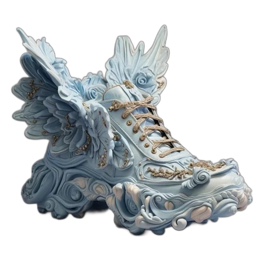 shoes, dragon, 3d render, photorealistic transparent PNG cut-out