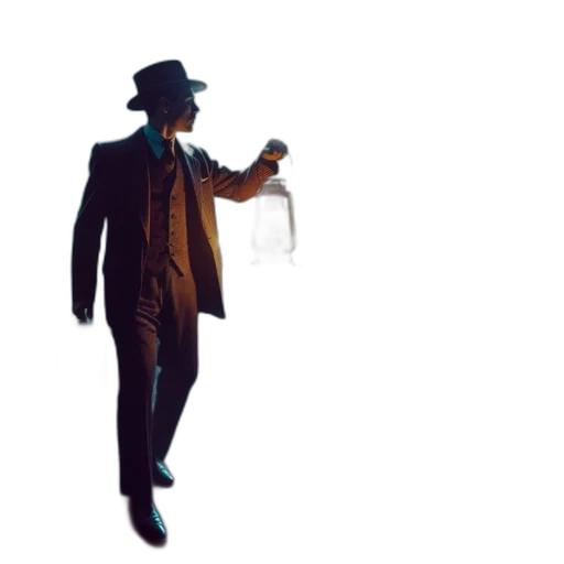 staff, umbrella, hat, robot transparent PNG cut-out