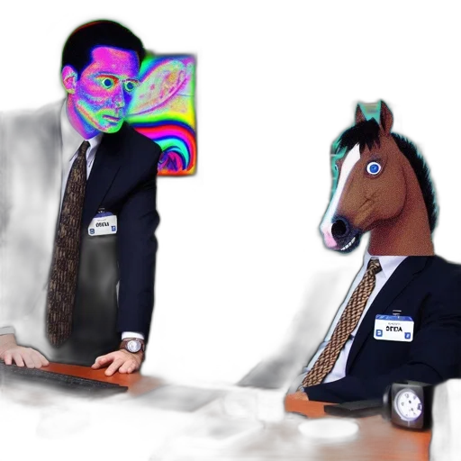 staff, animal, creature, vaporwave transparent PNG cut-out