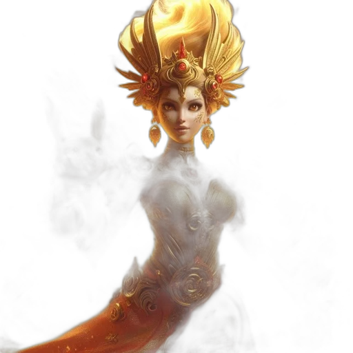 crown, staff, dragon, dress transparent PNG cut-out
