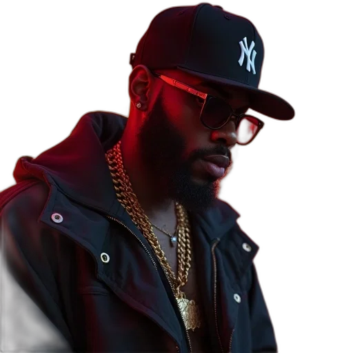 jacket, photorealistic, game, rapper transparent PNG cut-out