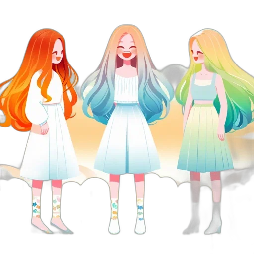 hair, dress, anime, concept art transparent PNG cut-out