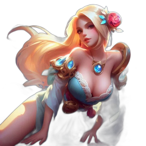 dress, staff, fantasy art, concept art transparent PNG cut-out