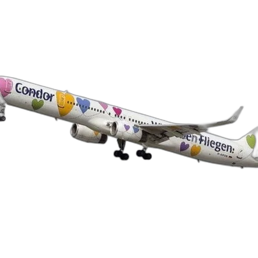 condor, airlines, airplane, colorful transparent PNG cut-out