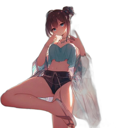 dress, staff, umbrella, creature transparent PNG cut-out