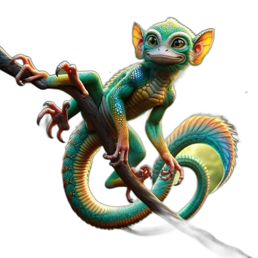 dragon, staff, creature, animal transparent PNG cut-out