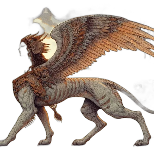 dragon, creature, animal, staff transparent PNG cut-out