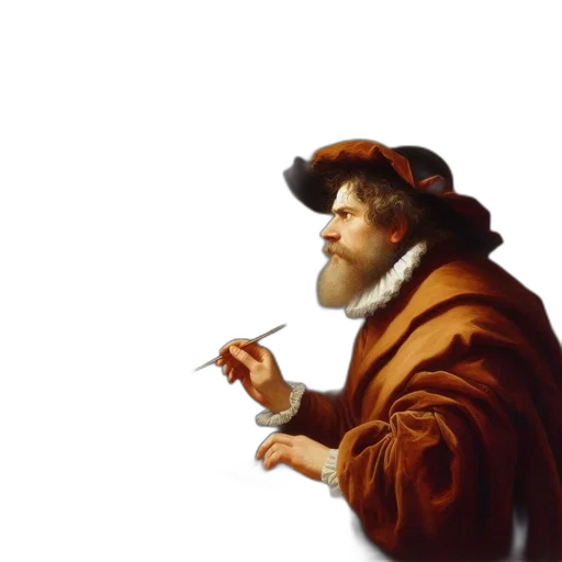 hat, jacket, face, staff transparent PNG cut-out