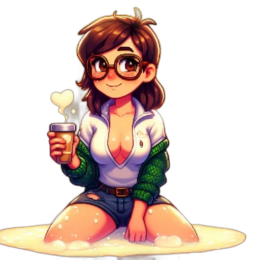 food, jacket, pixel art, watercolor transparent PNG cut-out