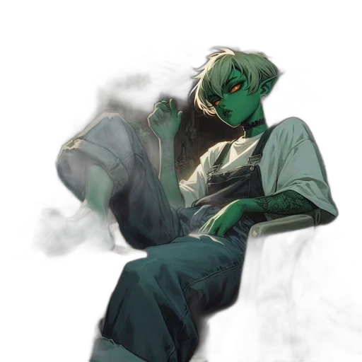 mask, staff, creature, jacket transparent PNG cut-out