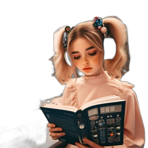 robot, dress, hair, face transparent PNG cut-out