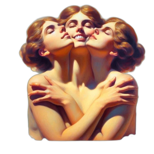 face, crown, oil painting, photorealistic transparent PNG cut-out