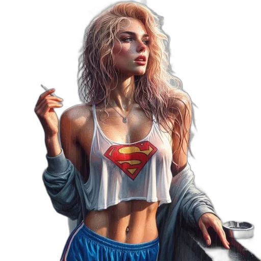 face, comic book art, fantasy art, photorealistic transparent PNG cut-out