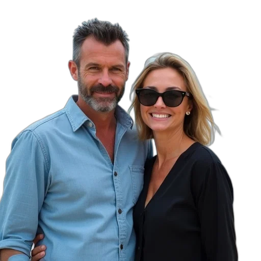 jacket, man, woman, standing transparent PNG cut-out