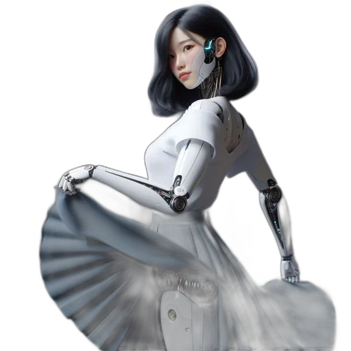 robot, dress, staff, concept art transparent PNG cut-out