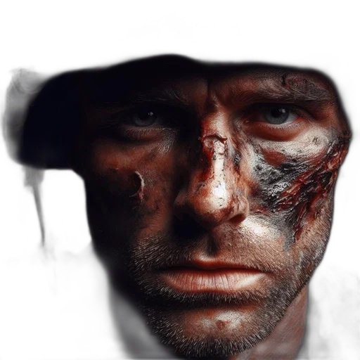 face, hat, photorealistic, concept art transparent PNG cut-out