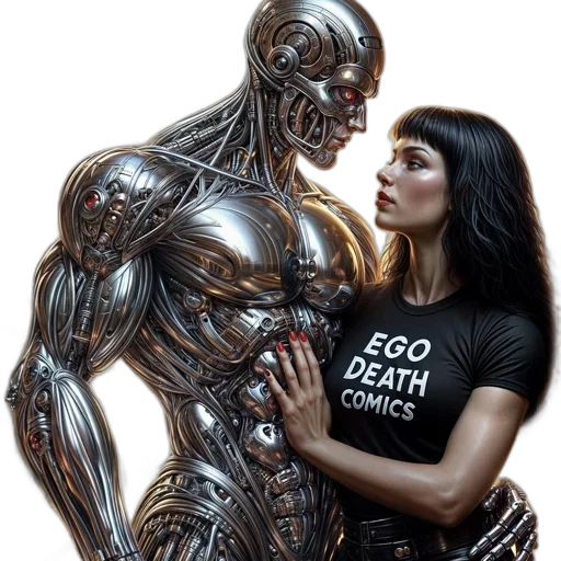 robot, comic book art, concept art, photorealistic transparent PNG cut-out