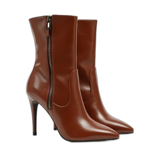 shoes, pair, brown, high-heeled transparent PNG cut-out