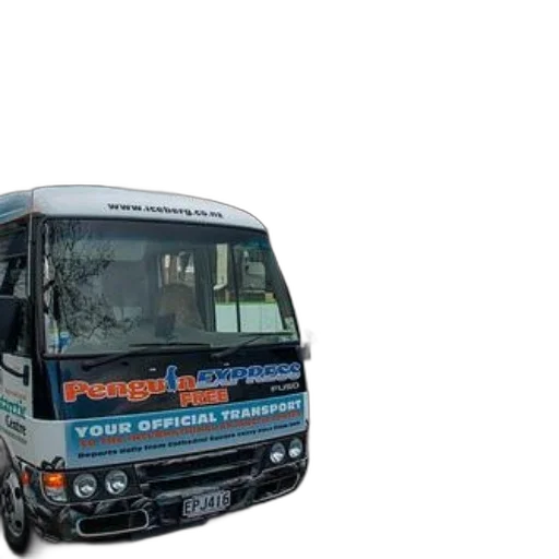 3d render, penguin, express, bus transparent PNG cut-out
