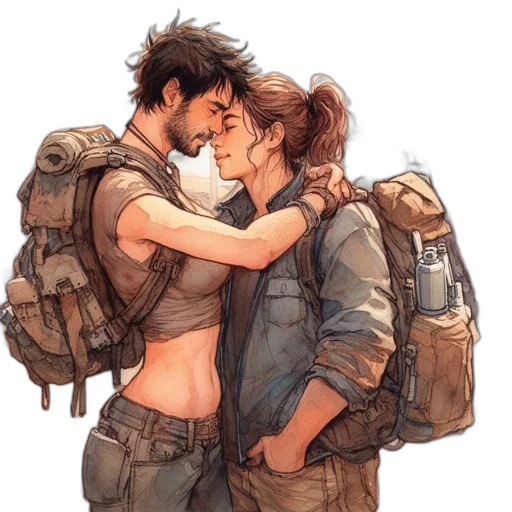 jacket, watercolor, concept art, comic book art transparent PNG cut-out