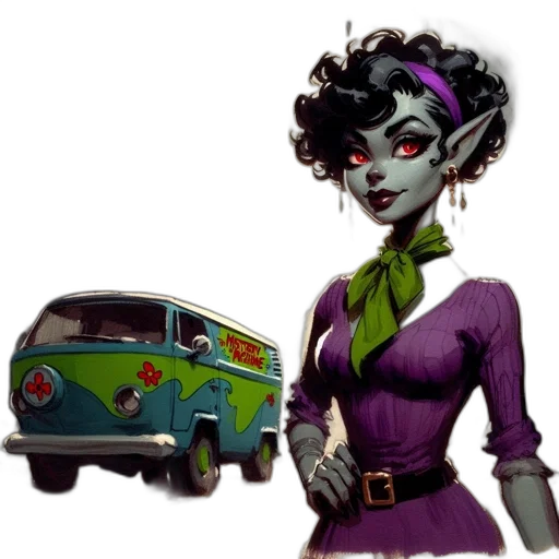 car, dress, concept art, comic book art transparent PNG cut-out