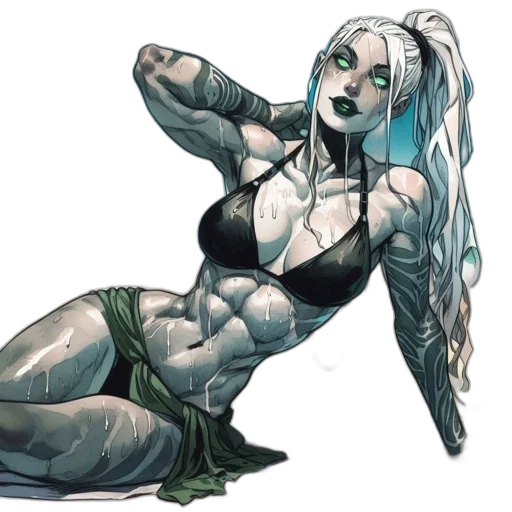 comic book art, concept art, fantasy art, cyberpunk transparent PNG cut-out