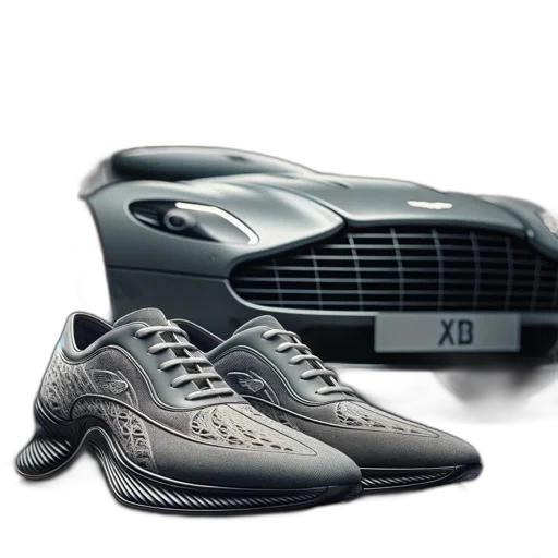 shoes, car, photorealistic, 3d render transparent PNG cut-out