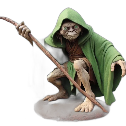 staff, creature, concept art, fantasy art transparent PNG cut-out