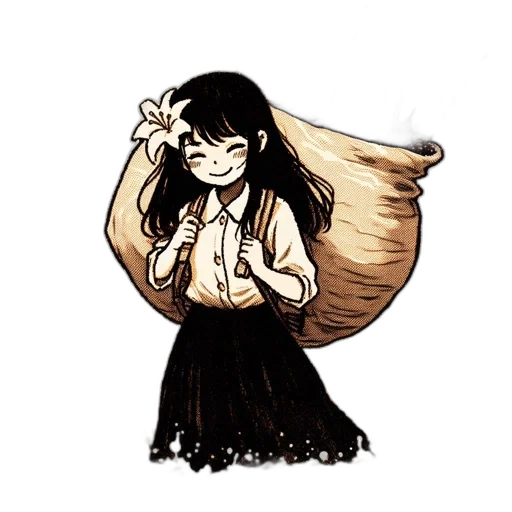 dress, staff, hair, umbrella transparent PNG cut-out