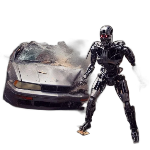 robot, car, concept art, 3d render transparent PNG cut-out