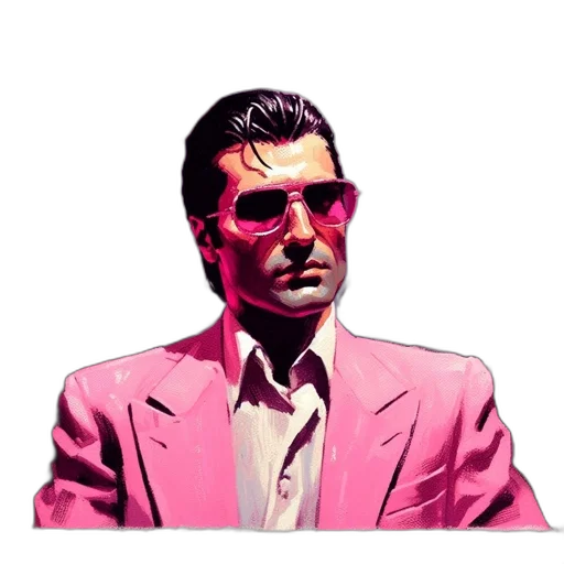 jacket, face, comic book art, photorealistic transparent PNG cut-out