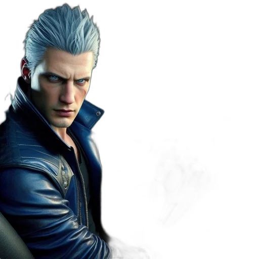 jacket, face, concept art, cyberpunk transparent PNG cut-out