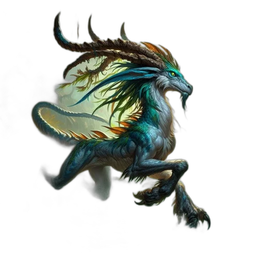 dragon, creature, animal, staff transparent PNG cut-out