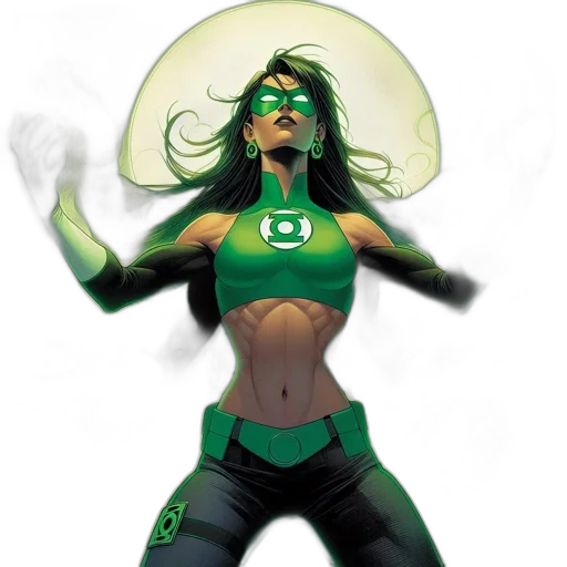 comic book art, concept art, fantasy art, green transparent PNG cut-out