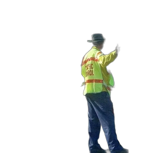 staff, jacket, hat, robot transparent PNG cut-out
