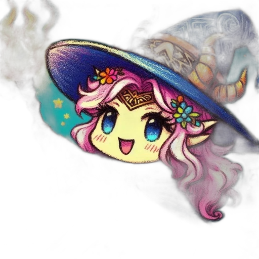 hat, staff, fantasy art, concept art transparent PNG cut-out
