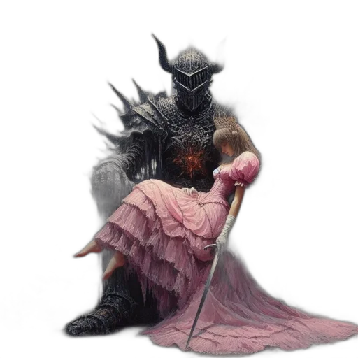 sword, dragon, dress, creature transparent PNG cut-out